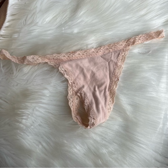 Victoria’s Secret PINK Tank Lace Trim Thong Panties - Picture 1 of 3